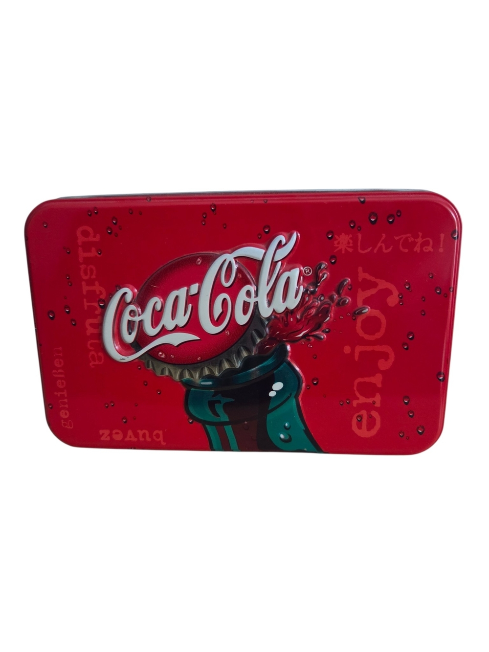 Coca-Cola Metallic Silver and Red Card Tin 2 Deck Of Playing Cards Inside